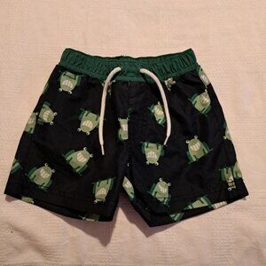 Gymboree boys 18-24 frog design swim shorts PUL lining